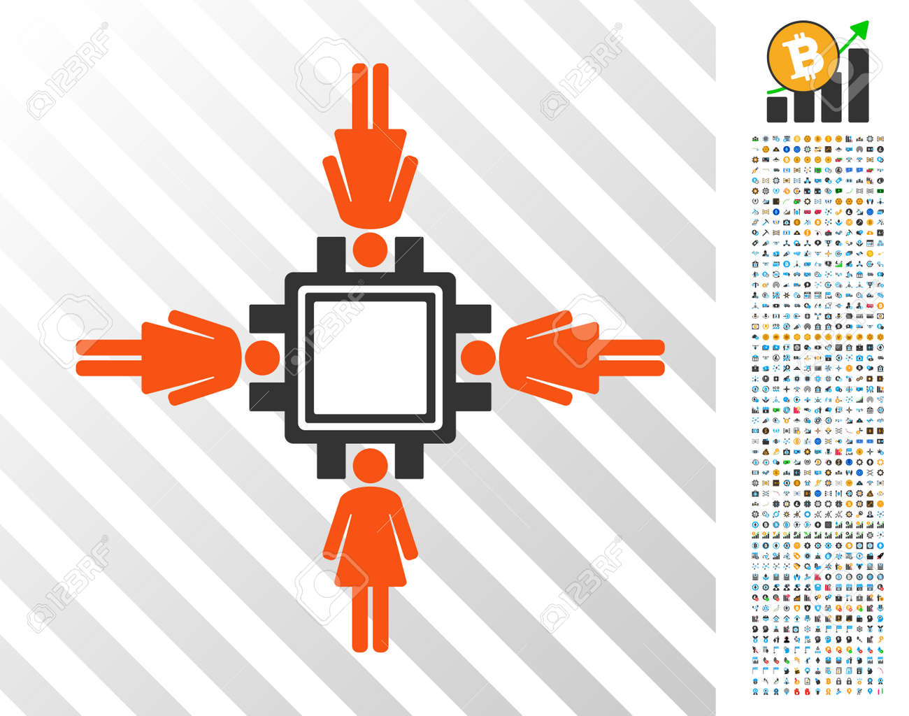 Female Mining Pool Icon With 700 Bonus Bitcoin Mining And Blockchain - 